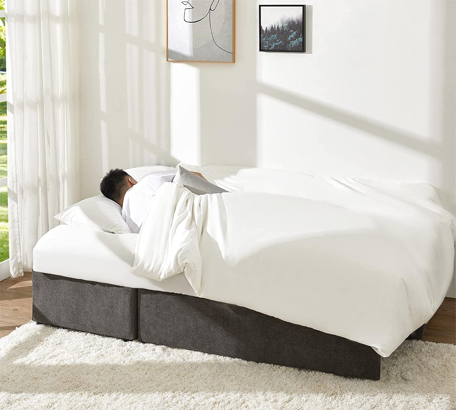 Gray Sectional Sleeper Sofa with Storage Chaise