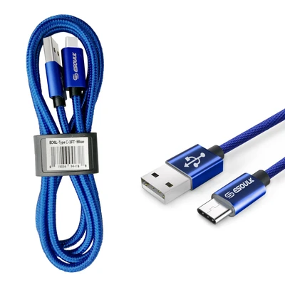 Esoulk 3.3ft Nylon Braided USB Cable For Type-C