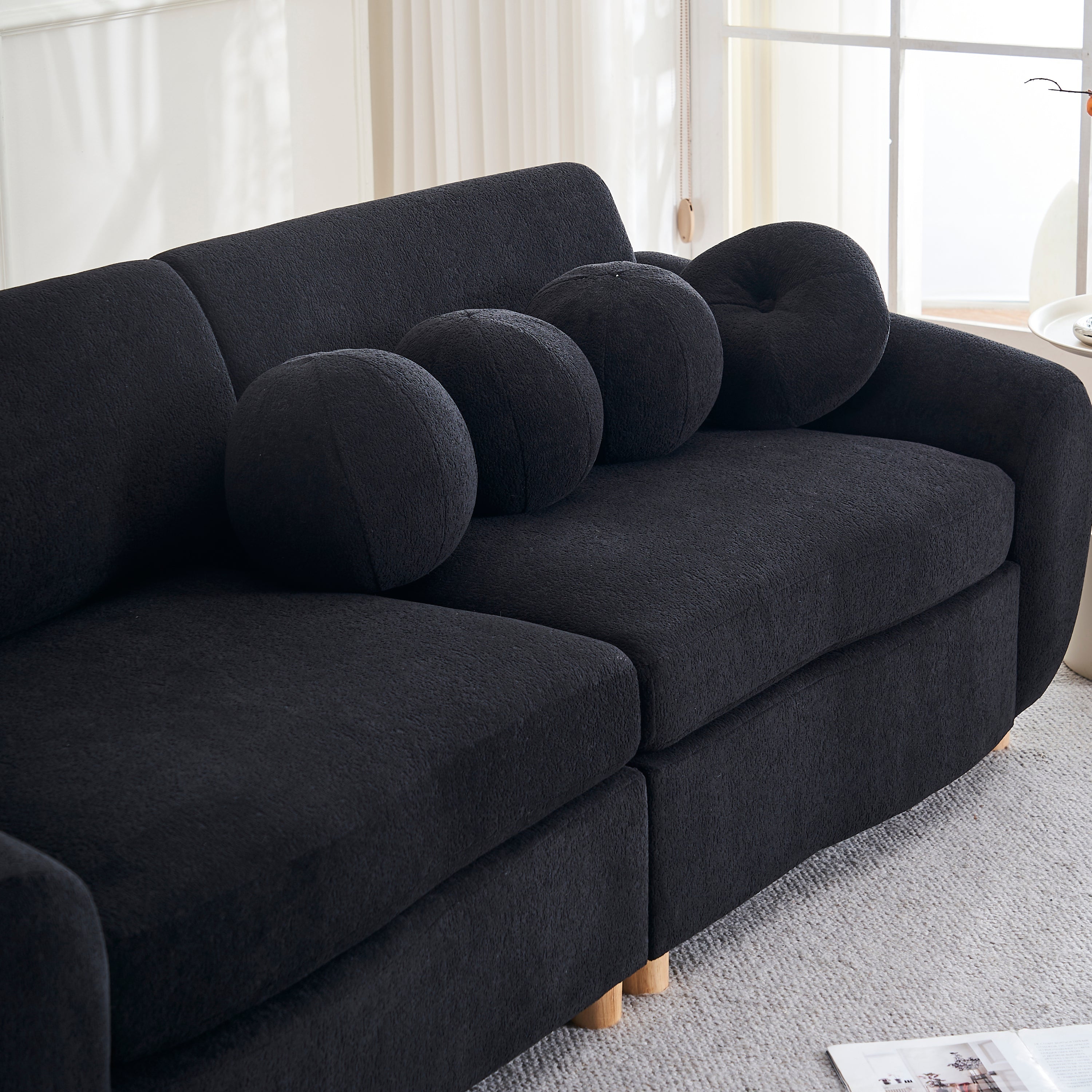 Modern Sofa for Living Room, 84' Green Chenille Sofa Couch, Sectional Love Seat Couch, Upholstered Sofa for Apatment Bedroom Home Office